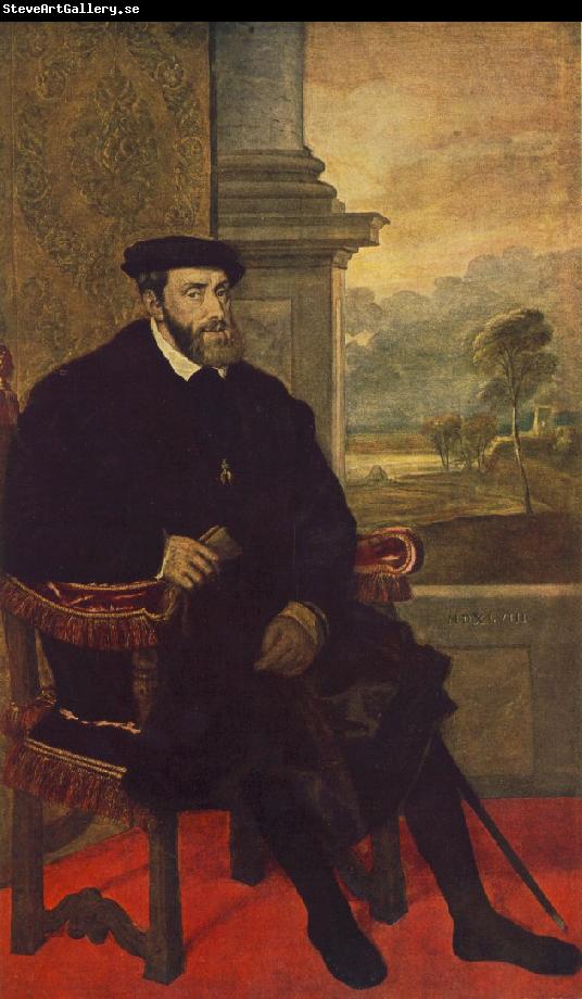 TIZIANO Vecellio Portrait of Charles V Seated  r